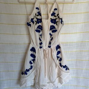 American Eagle Embroidered Romper